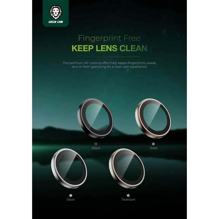 Green Lion Classic Camera Lens for iPhone 16 Pro/Pro Max, Seamless Fit, Scratch Resistant, Anti Reflective - Black