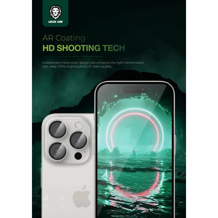 Green Lion Classic Camera Lens for iPhone 16 Pro/Pro Max, Seamless Fit, Scratch Resistant, Anti Reflective - Titanium