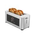 Porodo Lifestyle 4-Slice Digital Pop Up Bread Toaster, Stainless Steel 410 Material, Touch Panel - Silver 