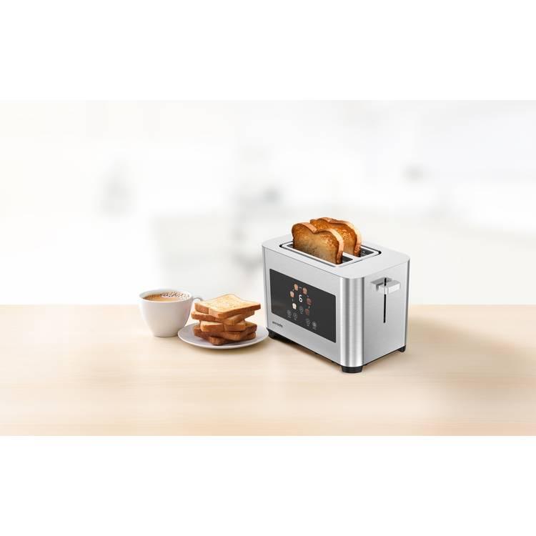 Porodo Lifestyle 2-Slice Digital Pop Up 850W Bread Toaster, Stainless Steel 410 Material, Touch Panel - Silver