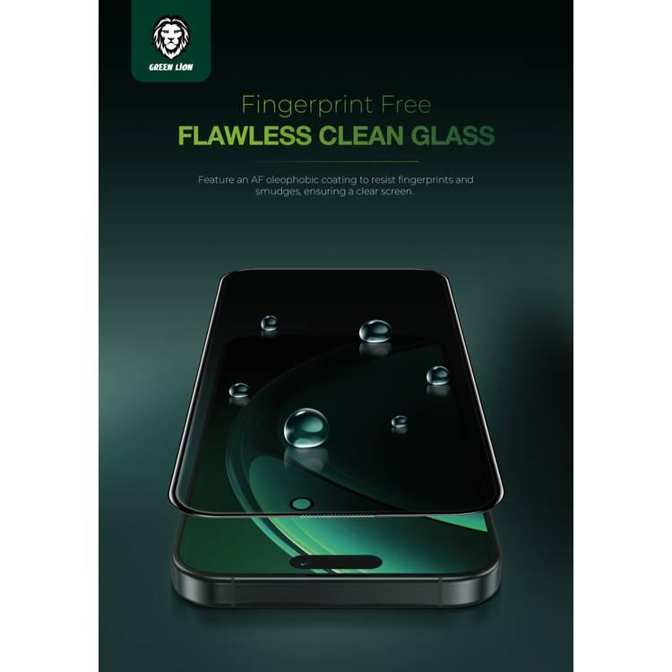 Green Lion 3D Silicone Plus Advanced Privacy Edge Glass for iPhone 16 Plus, Crystal Clear, Bubble Free, Anti Scratch, Highly Responsive, Anti Fingerprint, Grease Resistance - Black 