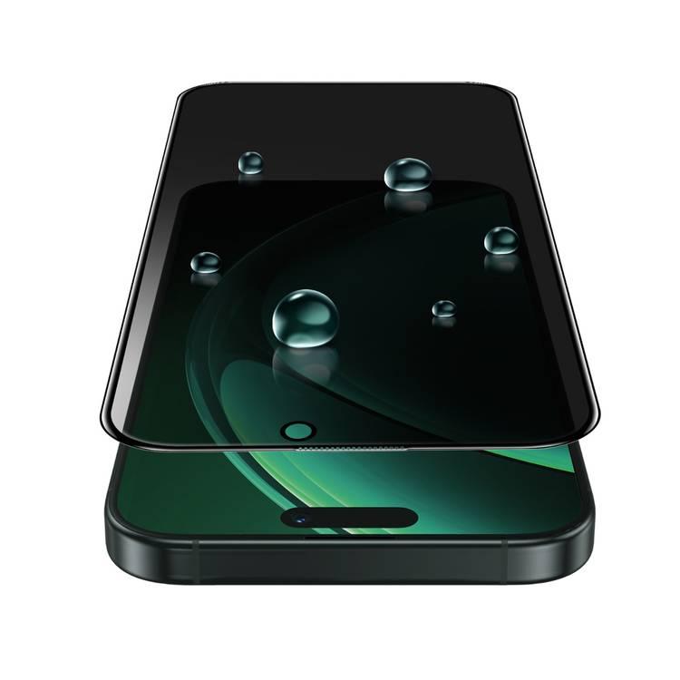 Green Lion 3D Silicone Plus Advanced Privacy Edge Glass for iPhone 16 Plus, Crystal Clear, Bubble Free, Anti Scratch, Highly Responsive, Anti Fingerprint, Grease Resistance - Black 