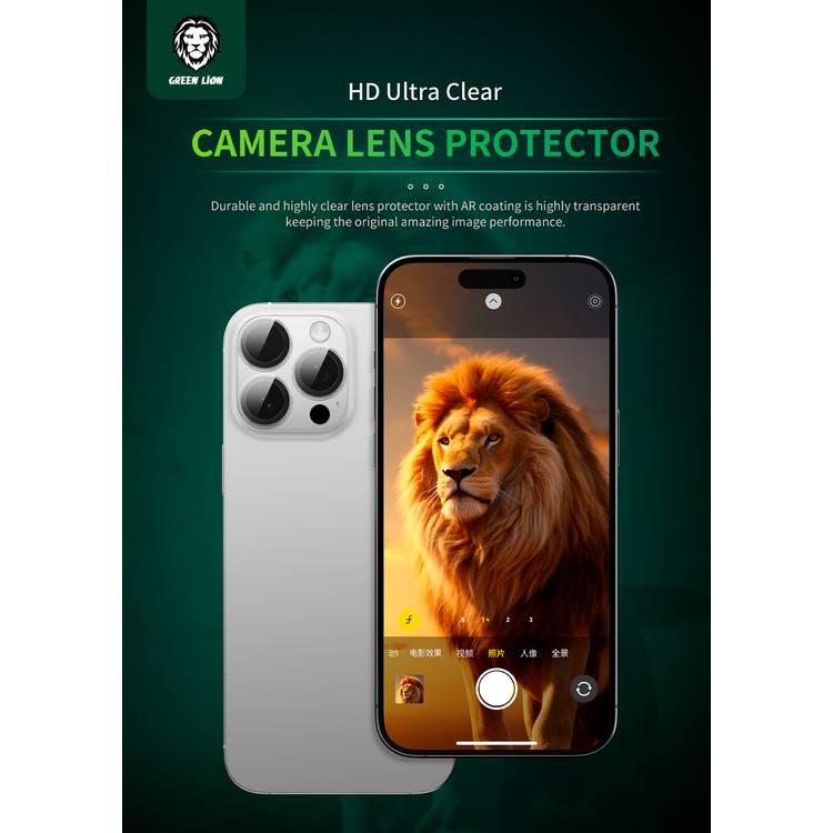 Green Lion 4 In 1 Defender Pack for iPhone 16 Pro, Anti-Shock Case, Nano HD Full Protection, Camera Lens Film, 3D Pet HD Glass - Silver