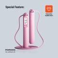 Porodo Lifestyle Smart Skipping Rope Forward & Reverse Counts, Battery Display Set Time - Pink