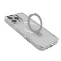 Levelo Verona Case for iPhone 16 Pro Max with Metal Kickstand Ring, ClearView Technology, Impact-Resistant Corners, MagSafe compatibility - Clear