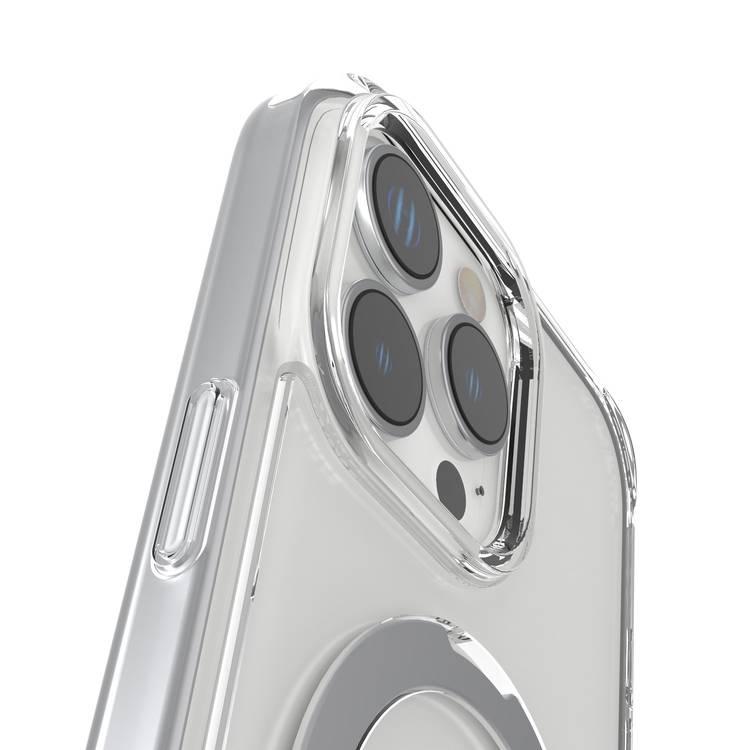 Levelo Verona Case for iPhone 16 Pro Max with Metal Kickstand Ring, ClearView Technology, Impact-Resistant Corners, MagSafe compatibility - Clear