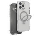 Levelo Verona Case for iPhone 16 Pro with Metal Kickstand Ring, ClearView Technology, Impact-Resistant Corners, MagSafe compatibility - Clear