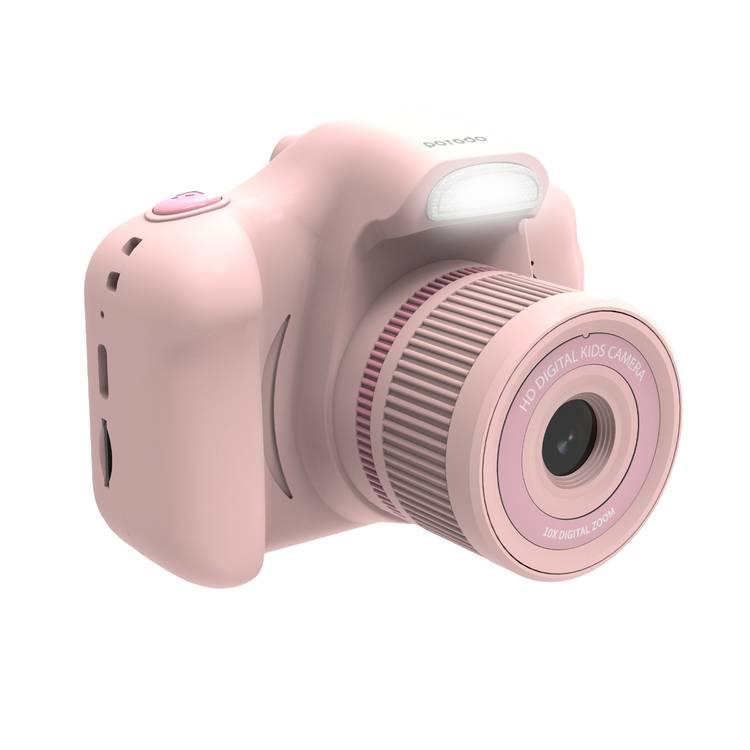 Porodo Lifestyle Kids Focus Camera with Tripod Stand, 320 x240 Screen Resolution, Up to 5 Hours Battery Life - Pink 