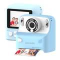 Porodo Lifestyle Kids Print Camera with 320 x 240 Screen Resolution, Type-C Charging Port & 2.4" Wide Screen - Blue