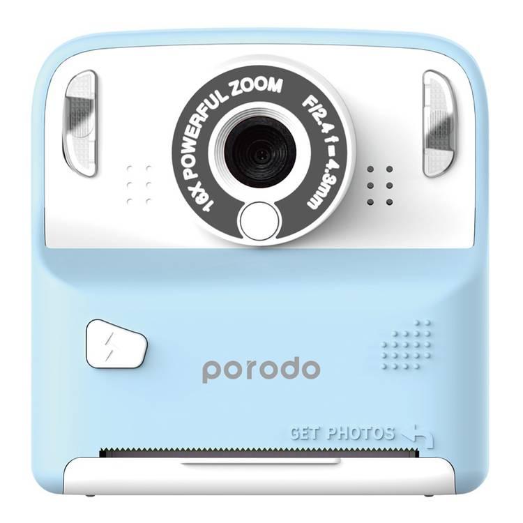 Porodo Lifestyle Kids Print Camera with 320 x 240 Screen Resolution, Type-C Charging Port & 2.4" Wide Screen - Blue