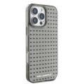 Karl Lagerfeld IML Transparent Hard Case with Allover Studs for iPhone 16 Pro Max, Printed Logo Design - Clear Black 