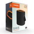 مكبر صوت محمول من Porodo Soundtec Rave، وقت تشغيل يصل إلى 8 ساعات، بلوتوث 5.3، متوافق مع بطاقة Micro SD، مقاوم للماء IPX6 - أسود