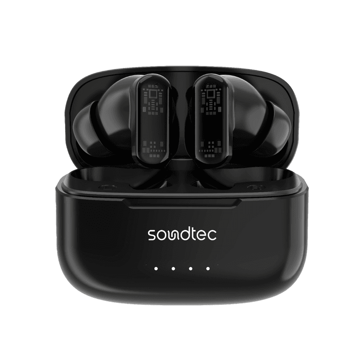 Porodo Soundtec ANC & ENC TWS with Transparent Earbuds, Touch Control, 20 Hours Standby time, 300mAh Case Battery Capacity