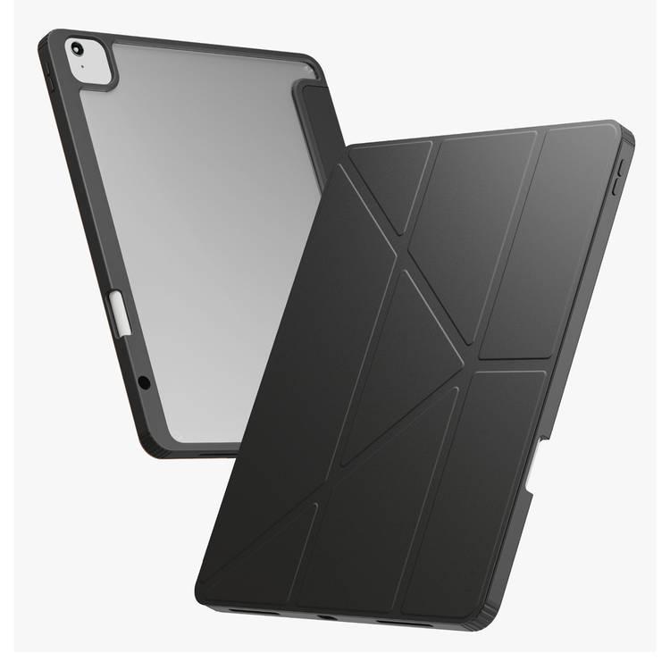 Levelo Conver Clear Back Hybrid Case for iPad Air 11", Lightweight Design, Precise Cut-Outs, Easy Snap-On - Black 