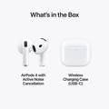 Apple AirPods 4 True Wireless Earphones with Noise Cancellation, Lightweight Design, Bluetooth Version 5.3, Dust, Sweat, and Water Resistant - White