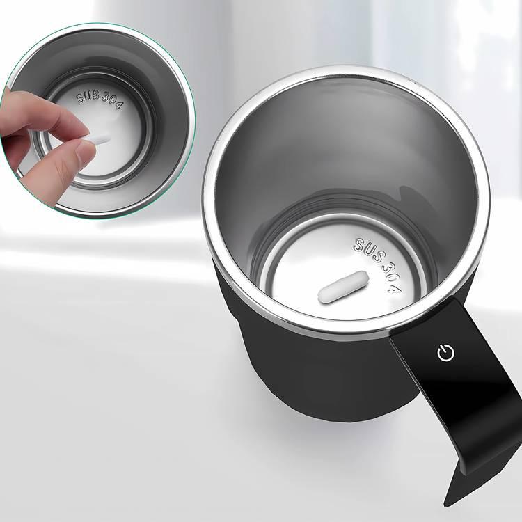 LePresso Auto Magnetic Stirring Cup, Touch Control, Stainless Steel, Detachable Magnetic Rod - Black