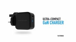  يتضمن شاحن Powerology GaN كابل USB-C للشحن السريع - أسود