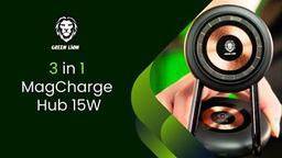 جرين ليون 3 في 1 MagCharge Hub - أسود