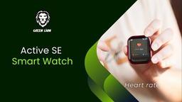 ساعة ذكية ذات شاشة عرض مربعة Green Lion Active SE  - ذهب ابيض - 2.1 بوصة