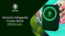 Green Lion Monaco Magsafe Power Bank 10000mAh PD+QC 22.5W, Over-Current Protection, Premium Material - Black