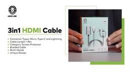 Green Lion 3 In 1 HDMI Cable | Black