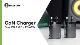 Green Lion Dual PD & QC GaN Charger PD 65W with Type-C to Lightning Cable 1M UK - Black