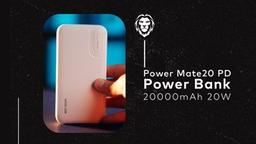 Green Lion Power Mate Power Bank 20000mAh PD 20W, Micro and Type C Inputs, 2 USB A Outputs, LED Light Indicator, Portable - Black