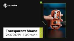 Green Lion Transparent Mouse 2400DPI 400mAh - Green