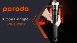 Lifestyle By Porodo Outdoor Flashlight - 1200 Lumens - Black