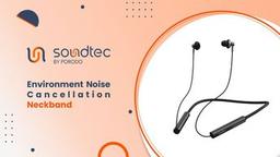 Soundtec By Porodo Environment Noise Cancellation Neckband, 14H Working Time, Control Buttons, Bluetooth 5.2, Siri Enabled - Black