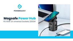 Powerology 65W PD(GaN) Power Hub with UK Plug - Black