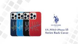 U.S.Polo Assn. IML Glitter Script Hard Case for iPhone 15 Pro - Navy