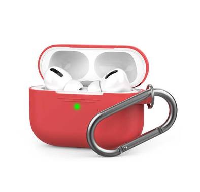 AhaStyle Full Cover Silicone Keychain Case for Airpods Pro - Red