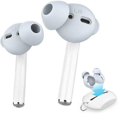 غطاء سيليكون AhaStyle لـ Airpods (3 أزواج كبيرة) - أزرق فاتح