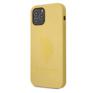 CG Mobile U.S. Polo Assn. Liquid Silicone Hard Case for iPhone 12 Pro Max (6.7") Shock & Scratch Resistant, Back Cover Suitable with Wireless Chargers Officially Licensed Yellow