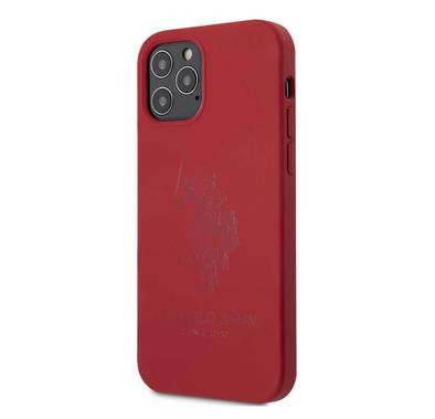 CG Mobile U.S. Polo Assn. Liquid Silicone Hard Case for iPhone 12 / 12 Pro (6.1") Shock & Scratch Resistant, Back Cover Suitable with Wireless Chargers Officially Licensed Red