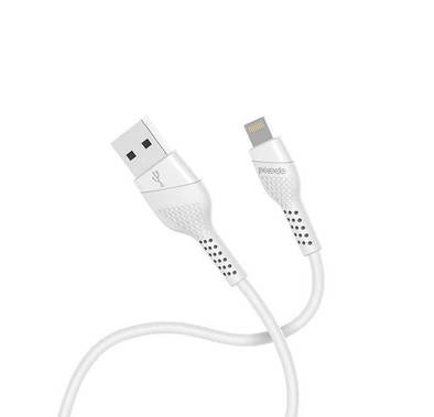 Porodo PVC Lightning Cable 1.2m, Fast Charging, Data Sync, Super Durable, Compatible with iPads, iPhones and AirPods/AirPods Pro - White