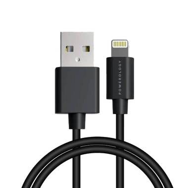 Powerology USB-A إلى كابل Lightning 3M للشحن السريع ومزامنة البيانات - أسود