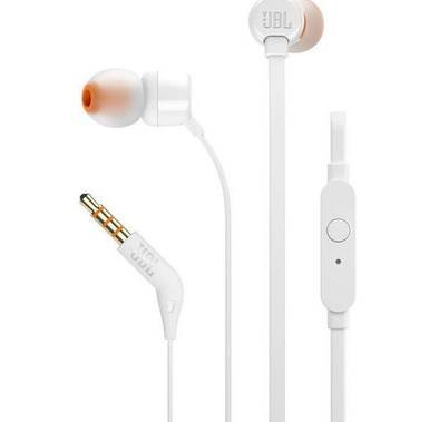 JBL T110 Wired Universal In-Ear Headphones - White