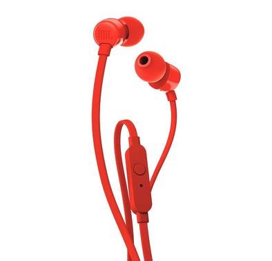 JBL T110 Wired Universal In-Ear Headphones - Red