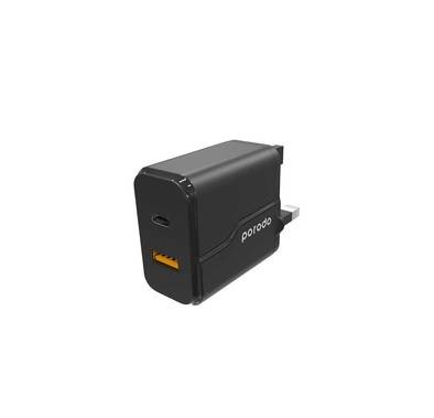 Porodo Dual Port Wall Charger PD 20W - Black