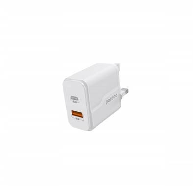 Porodo Dual Port Wall Charger PD 20W - White