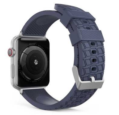 AhaStyle Tire Texture Premium Silicone Watch Band Compatible for Apple Watch 40mm, Fit & Comfortable Replacement Wrist Band, Adjustable Straps - Midnight Blue