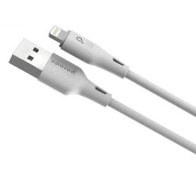 Porodo Charging Cable 1.2Meter 2.4A, PVC Lightning Cable Compatible with iPhone Devices, Lightning Cord Durable Fast Charge and Data Connector - White