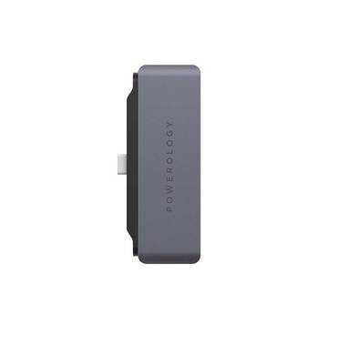 Powerology USB C Hub 4 in 1 Pro Adapter - Gray
