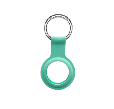 Devia Silicone Case with Key Ring Compatible with AirTag, Anti-Scratch Case, Protective Skin Cover, Easy to Carry Anti-Lost Holder Suitable for AirTag Bluetooth Tracker Green