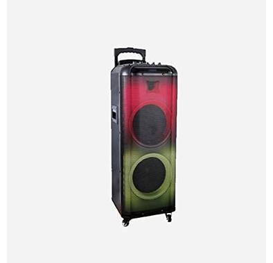 Porodo Soundtec Rumble Portable Party Speaker with Amplifier, Multi-Colour LED's Compact High Power Party Speaker, Portable Speaker with Wireless UHF Microphone