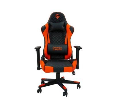 Porodo Professional Gaming Chair Adjustable Backrest & Armrest with cushion - Black / Orange
