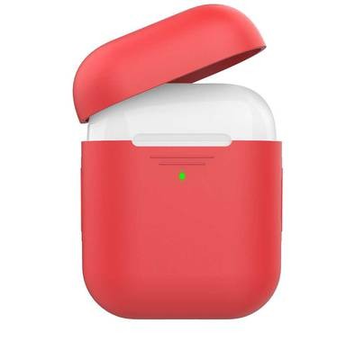 AhaStyle Premium Silicone Case Compatible for AirPods 1/2 Generation, Scratch Resistant, Drop Resistant, Dustproof and Absorbing Protective Cover - Red