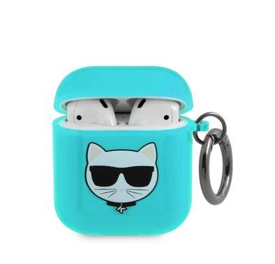 CG Mobile Karl Lagerfeld TPU Choupette Fluo Case with Ring Compatible for Apple AirPods 1 & 2, Scratch & Drop Resistant, Dustproof & Absorbing Protective Silicone Cover